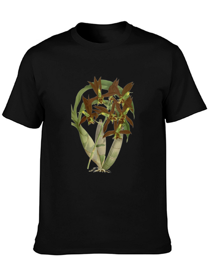 Orchid Flower Black T-Shirt