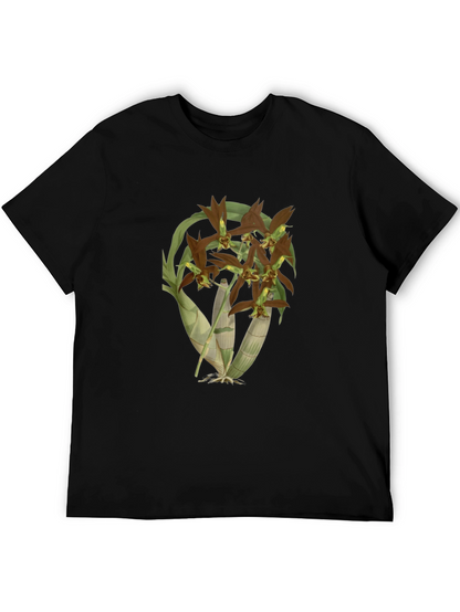Orchid Flower Black T-Shirt