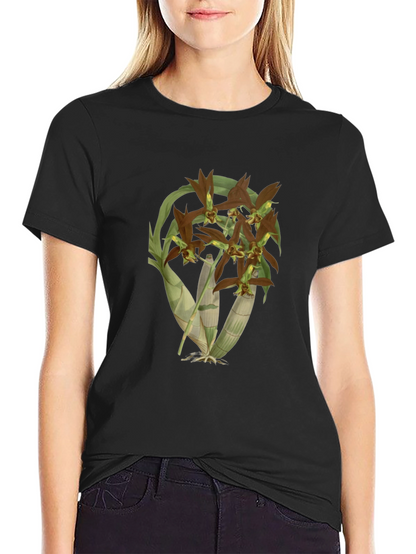 Orchid Flower Black T-Shirt