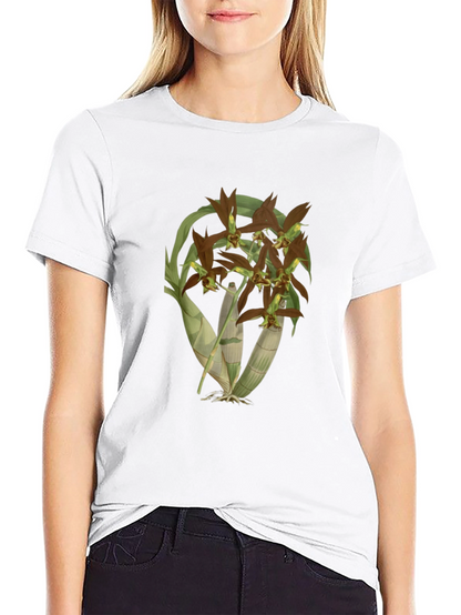 Orchid Flower Black T-Shirt