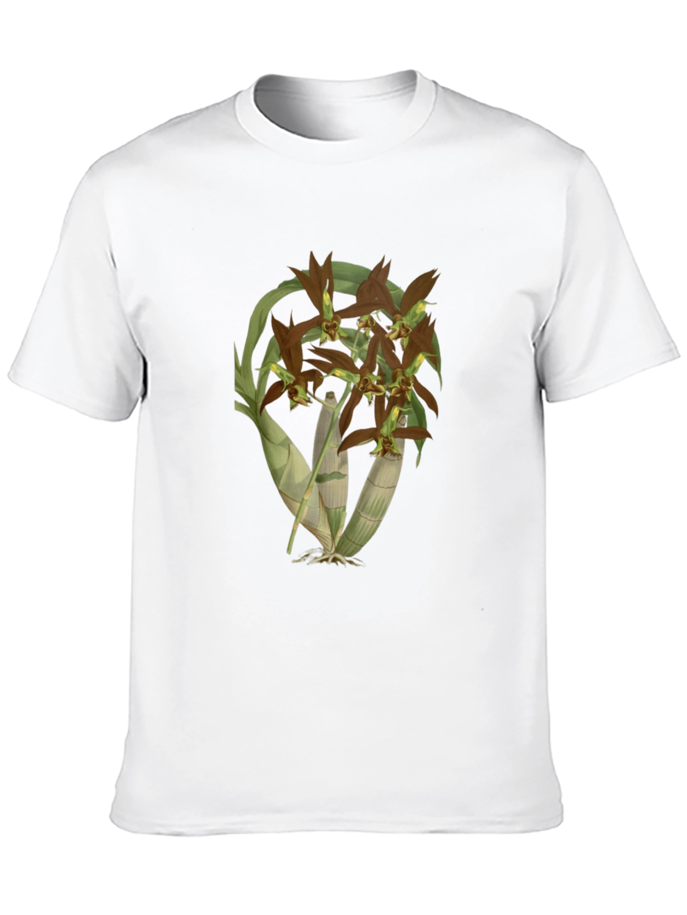 Orchid Flower Black T-Shirt