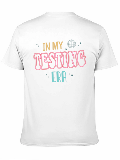 In My Testing Era Black Cotton Graphic T-Shirt