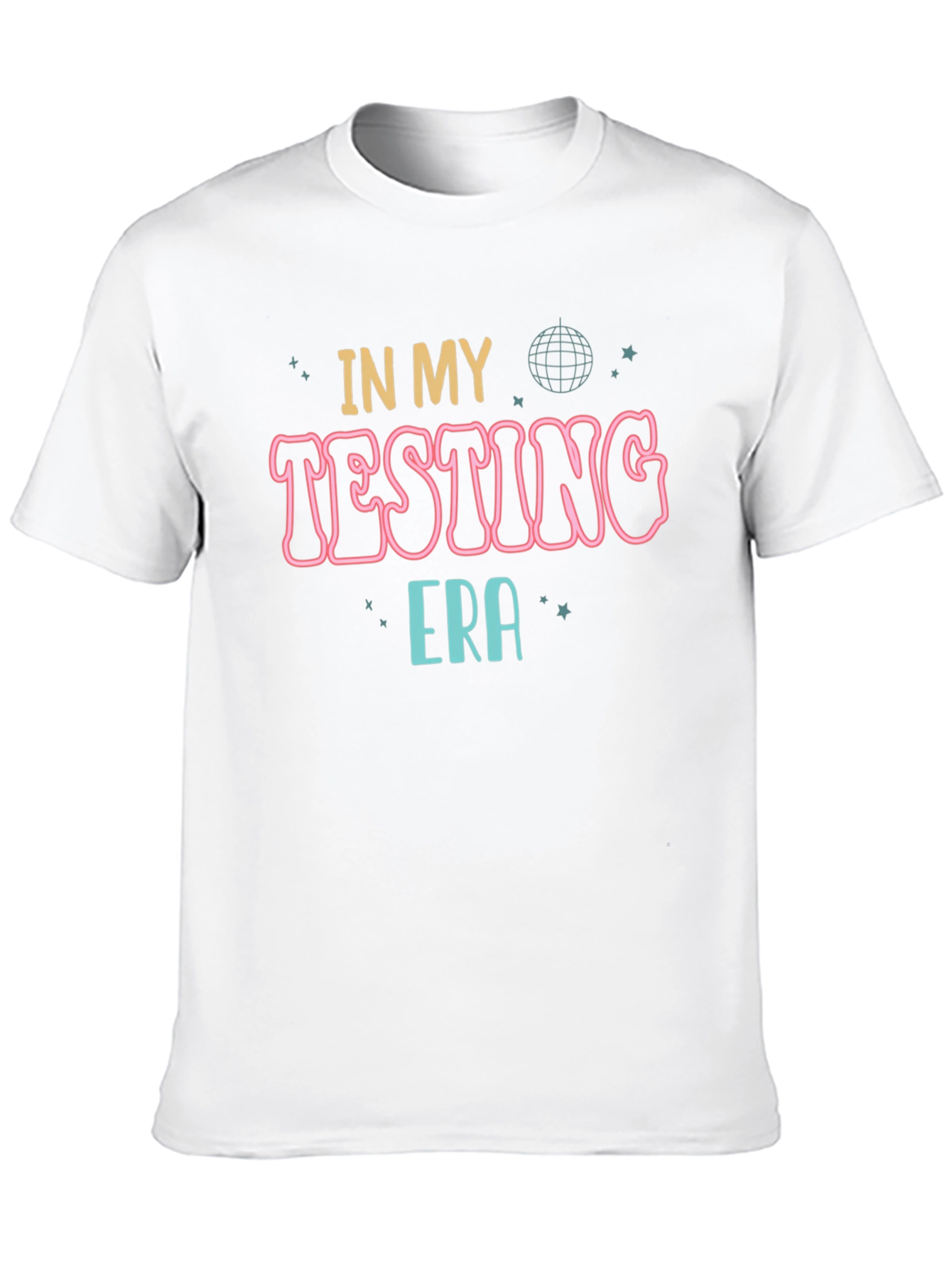 In My Testing Era Black Cotton Graphic T-Shirt