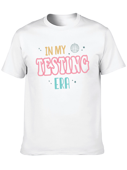 In My Testing Era Black Cotton Graphic T-Shirt