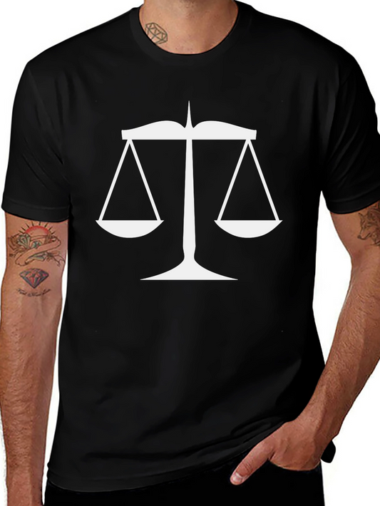 Scales of Justice Black T-Shirt - Law & Order Design