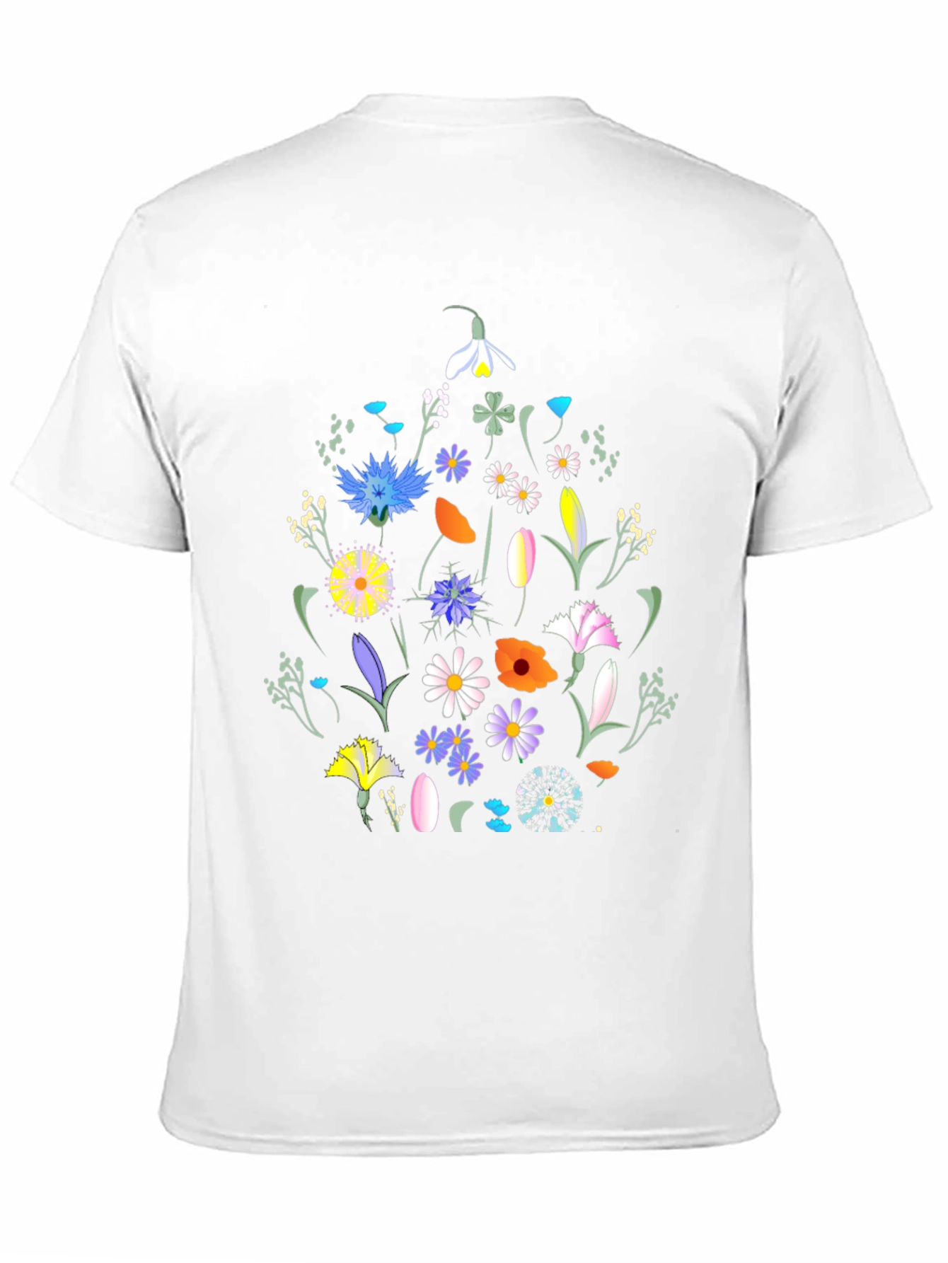 Floral Print Black T-Shirt - Nature Inspired Design