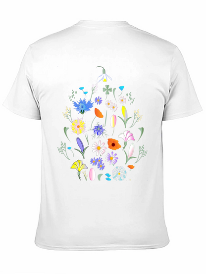 Floral Print Black T-Shirt - Nature Inspired Design