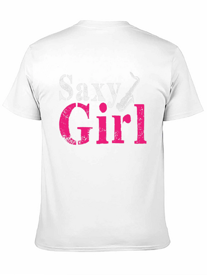 Saxy Girl Black T-Shirt - Music Lover Tee