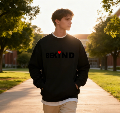 Positive Message Be Kind Heart Design Crewneck