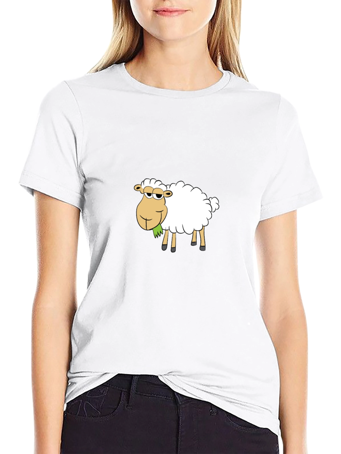 Cool Cartoon Sheep T-Shirt - Black