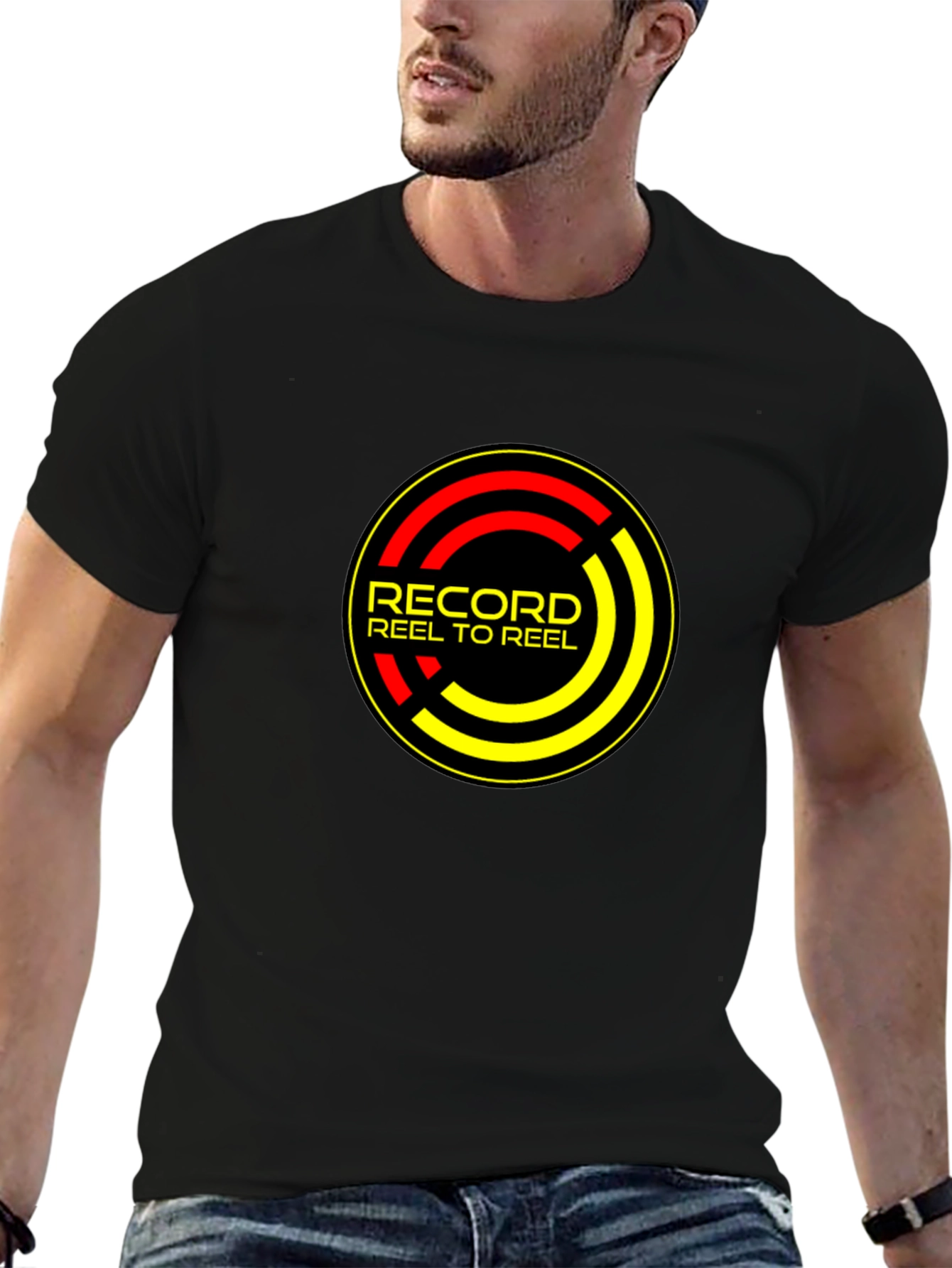 Record Reel to Reel Black T-Shirt