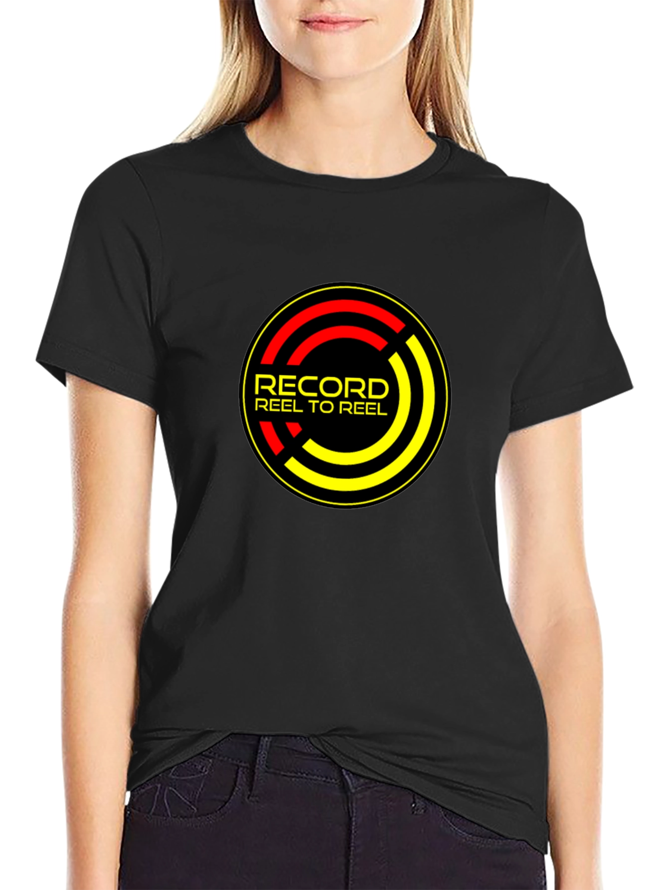 Record Reel to Reel Black T-Shirt