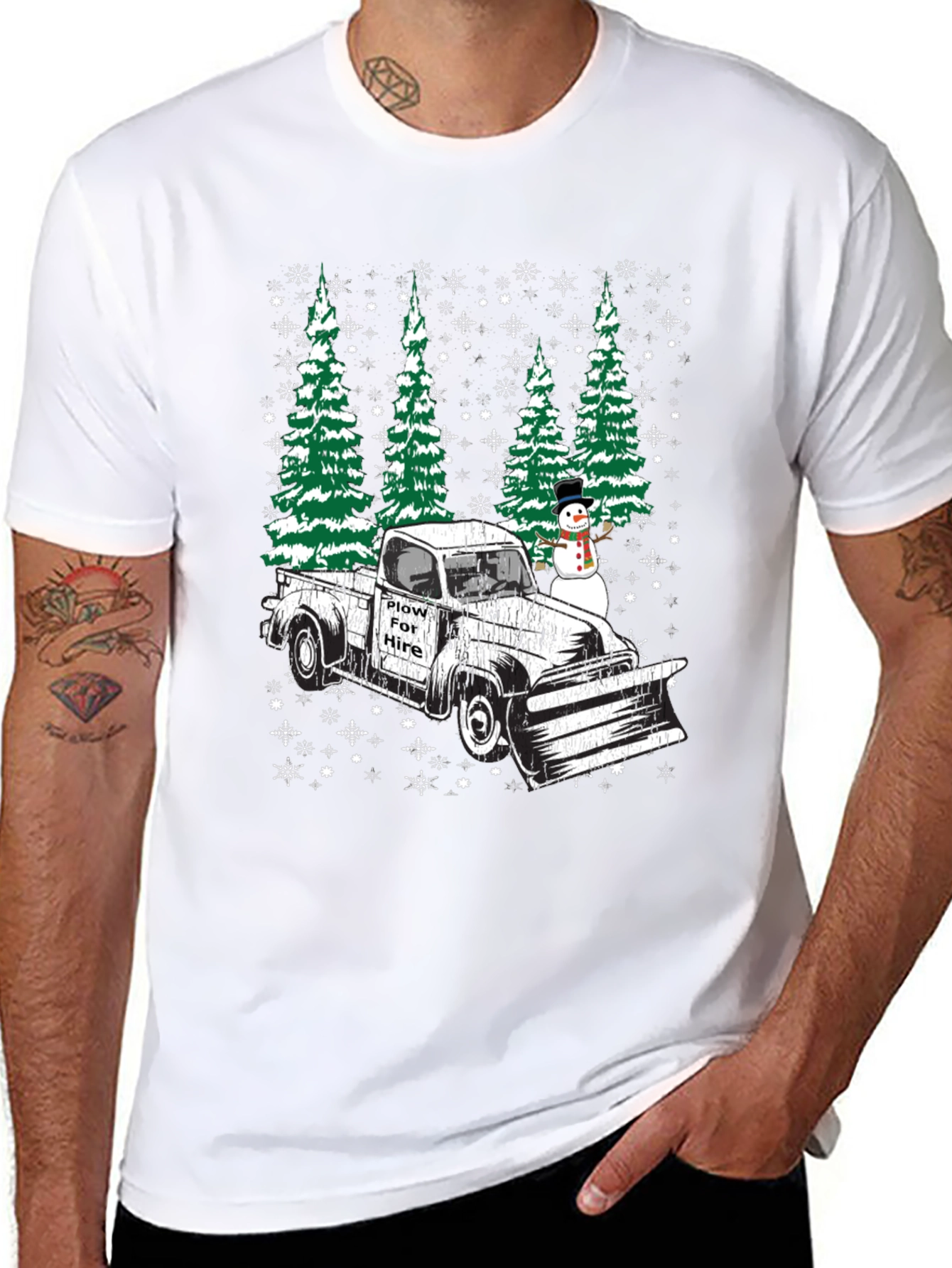 Plow For Hire Christmas Truck T-Shirt