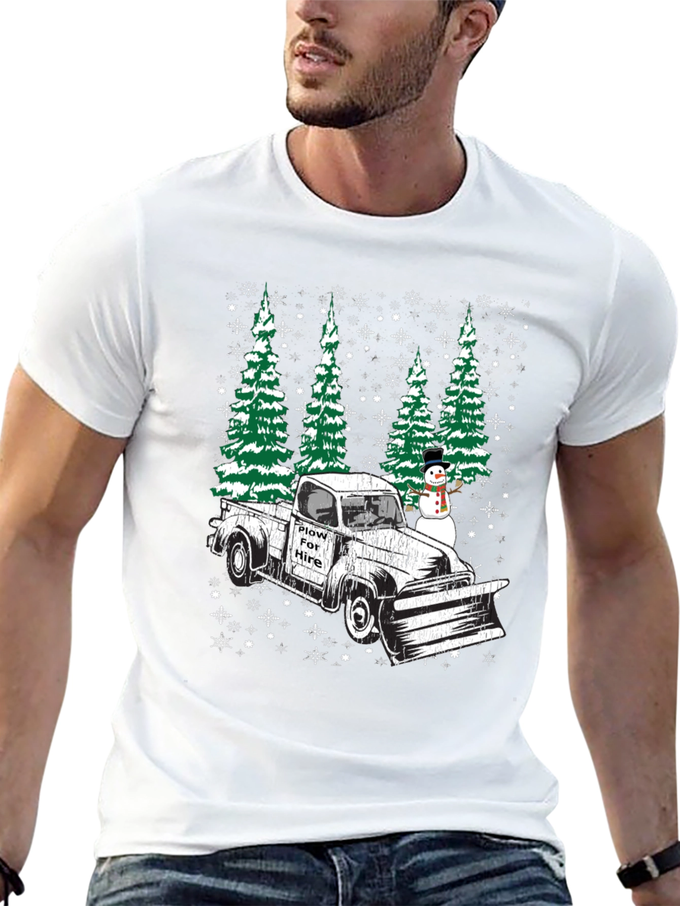 Plow For Hire Christmas Truck T-Shirt