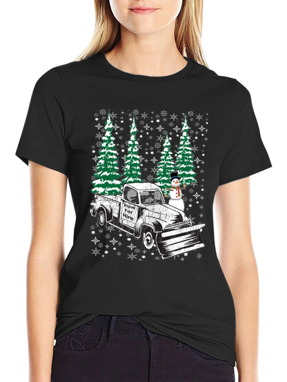 Plow For Hire Christmas Truck T-Shirt