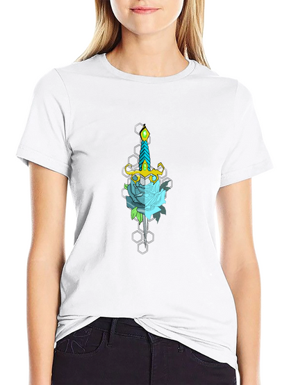Sword and Rose Graphic Tee - Black