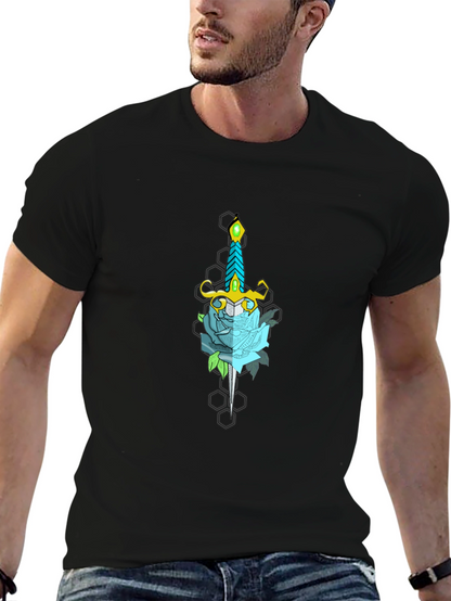 Sword and Rose Graphic Tee - Black