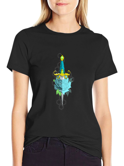 Sword and Rose Graphic Tee - Black