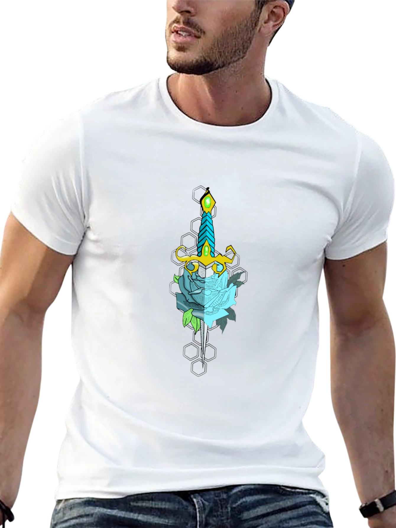Sword and Rose Graphic Tee - Black