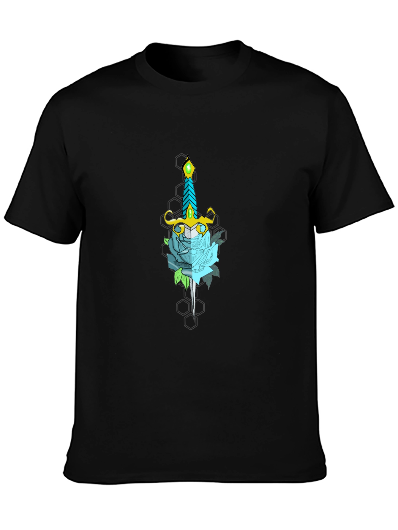 Sword and Rose Graphic Tee - Black