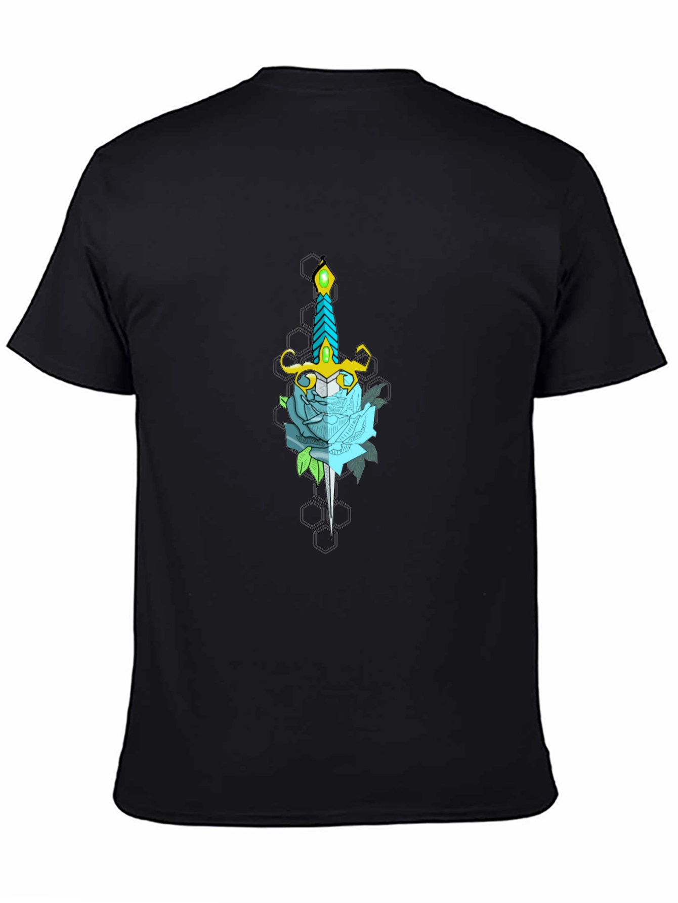 Sword and Rose Graphic Tee - Black