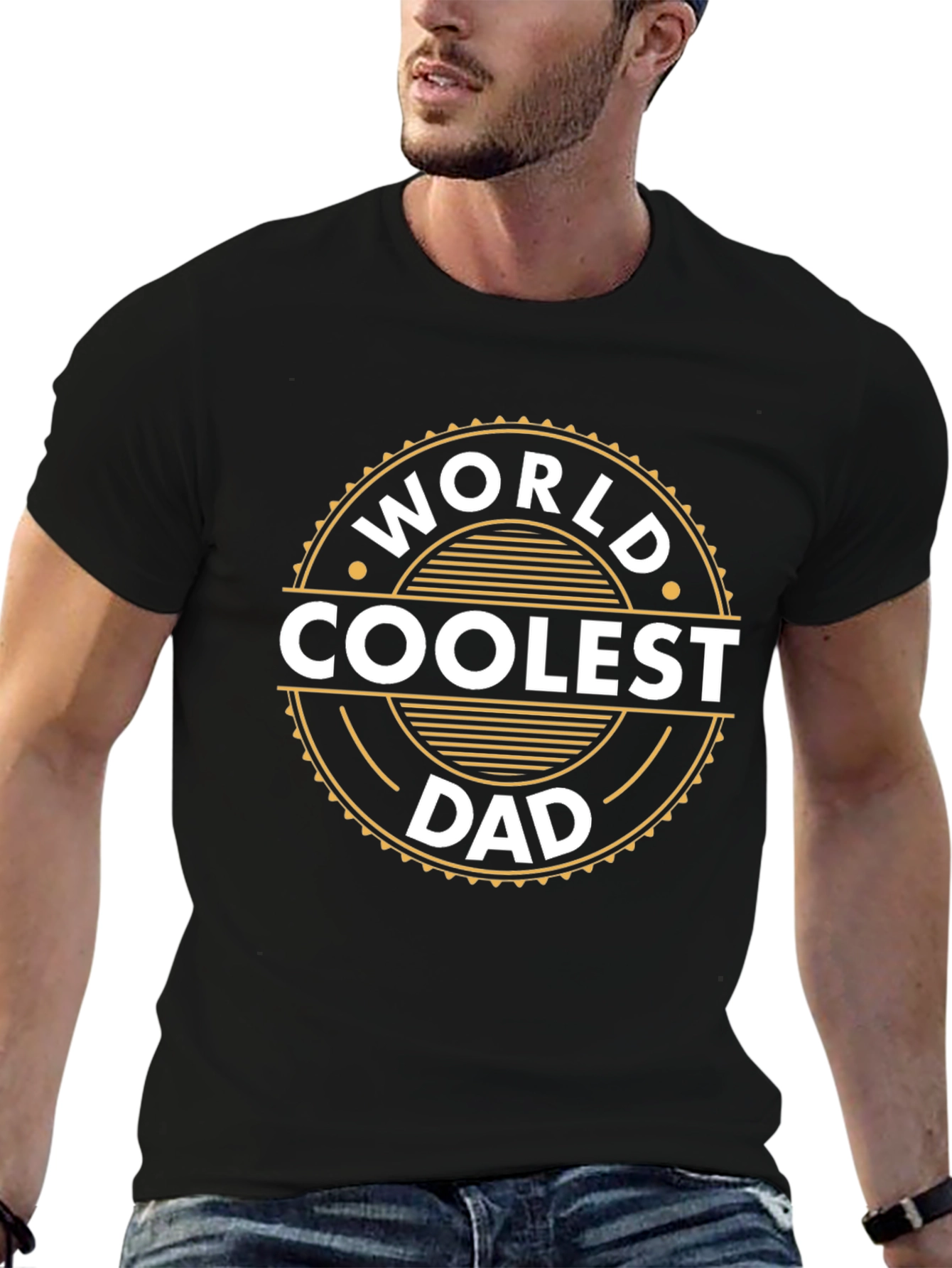 Worlds Coolest Dad Black T-Shirt
