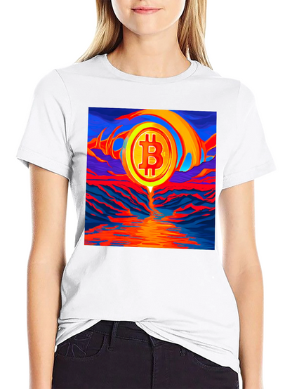 Bitcoin Sunset Graphic Tee - Black T-Shirt