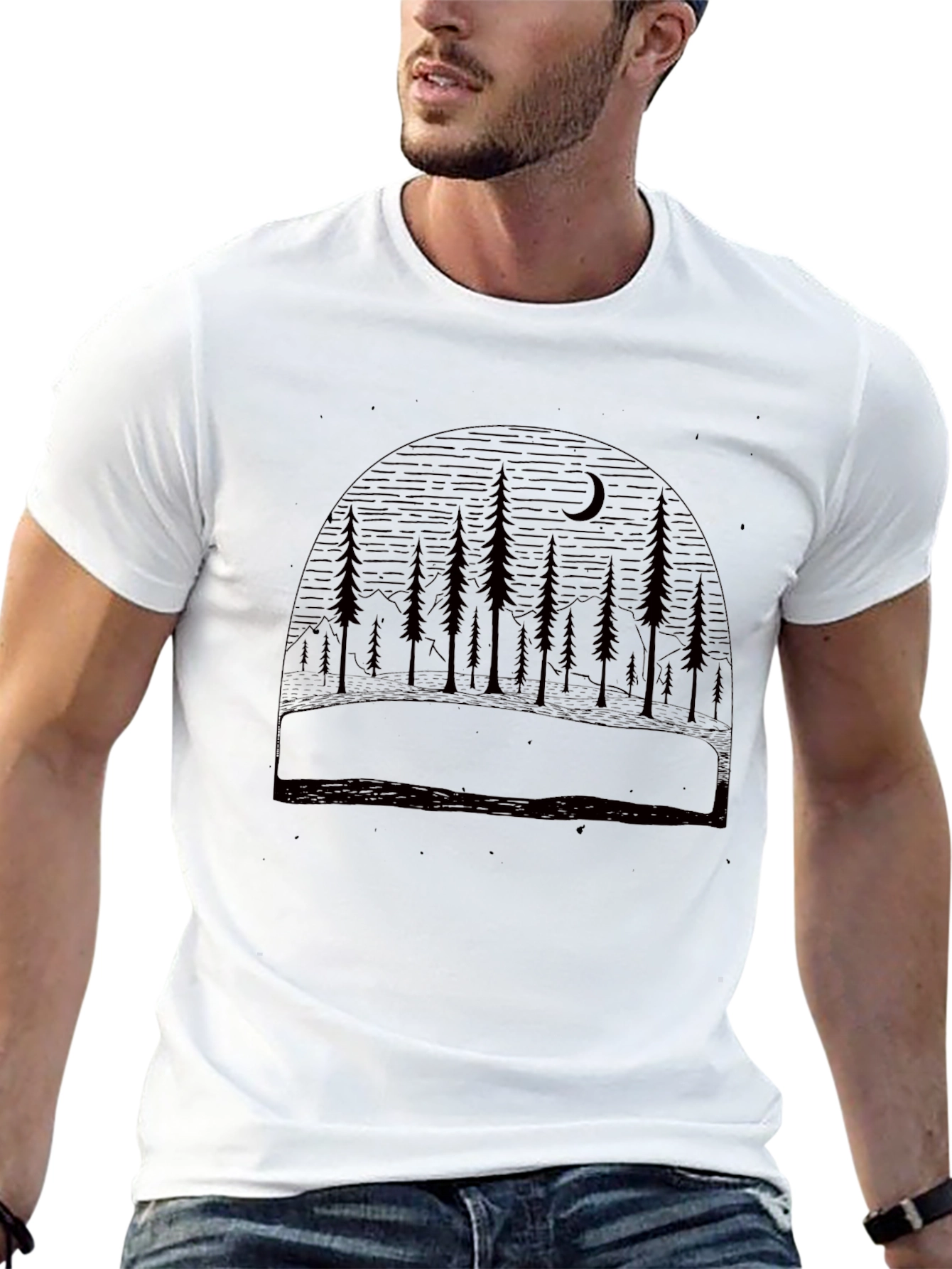 Nature Scene Black Graphic Tee