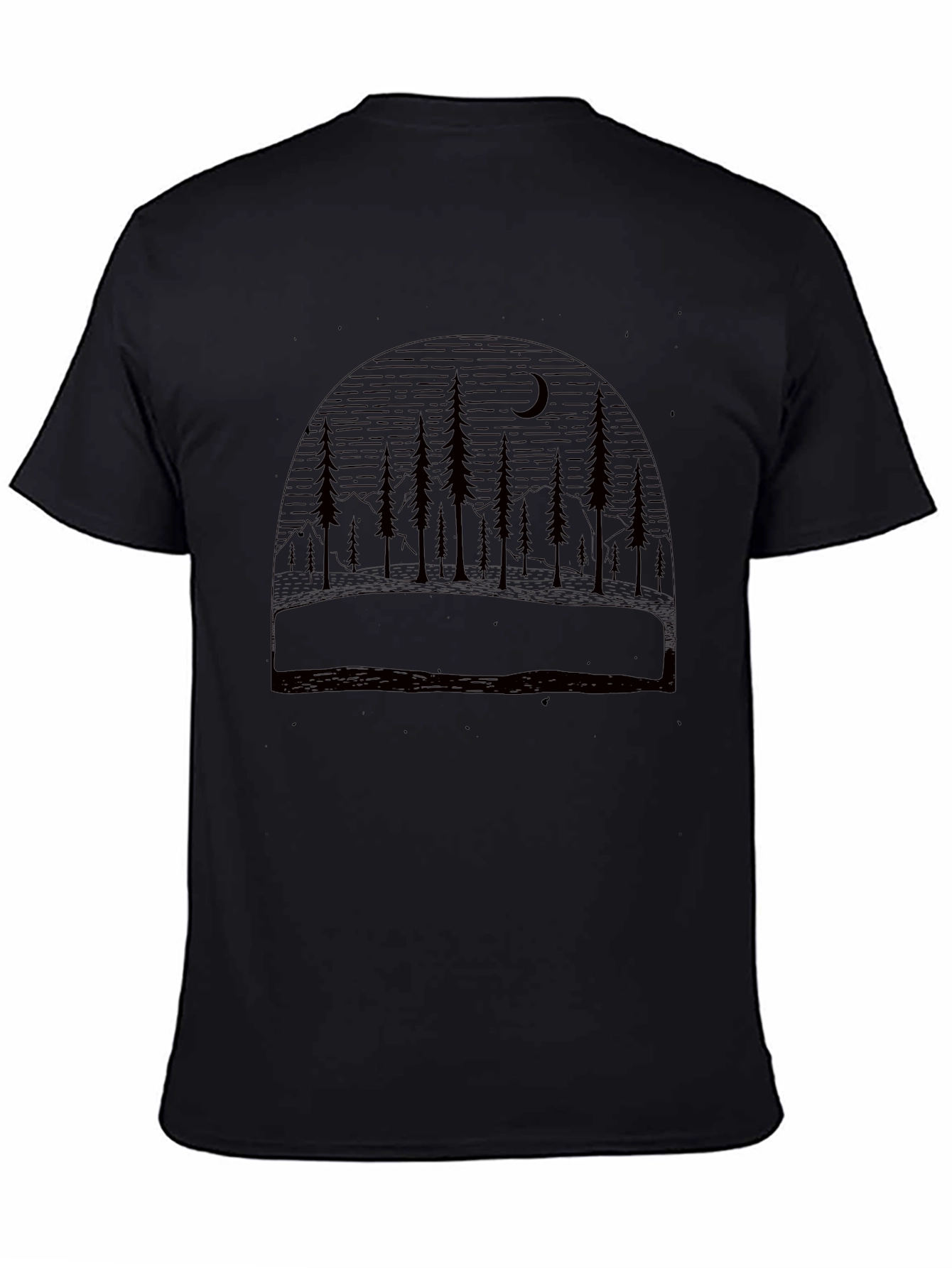 Nature Scene Black Graphic Tee
