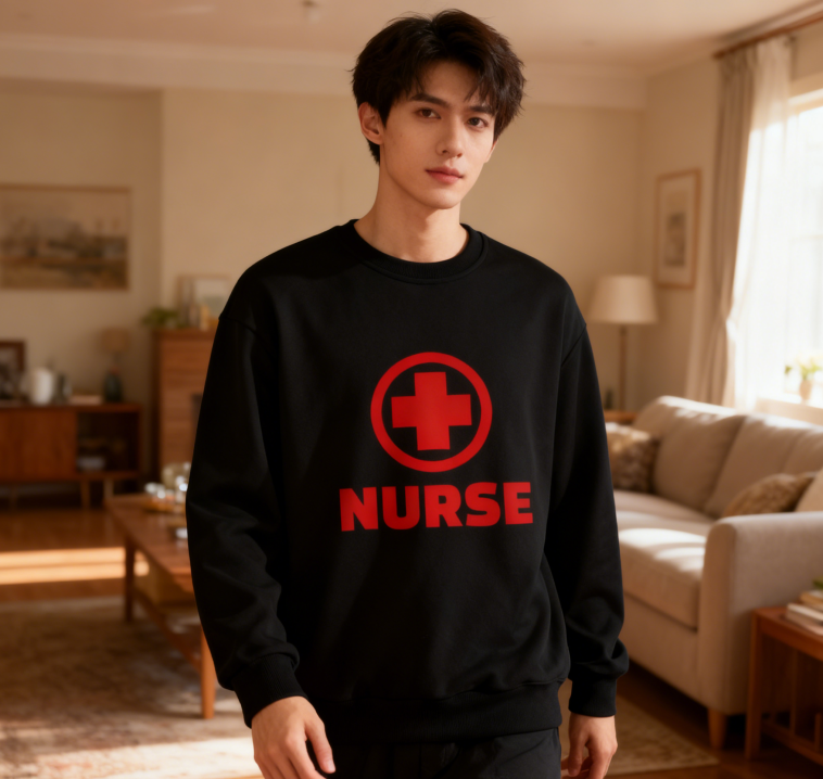 Classic Red Cross Nurse Graphic Sweatshirt