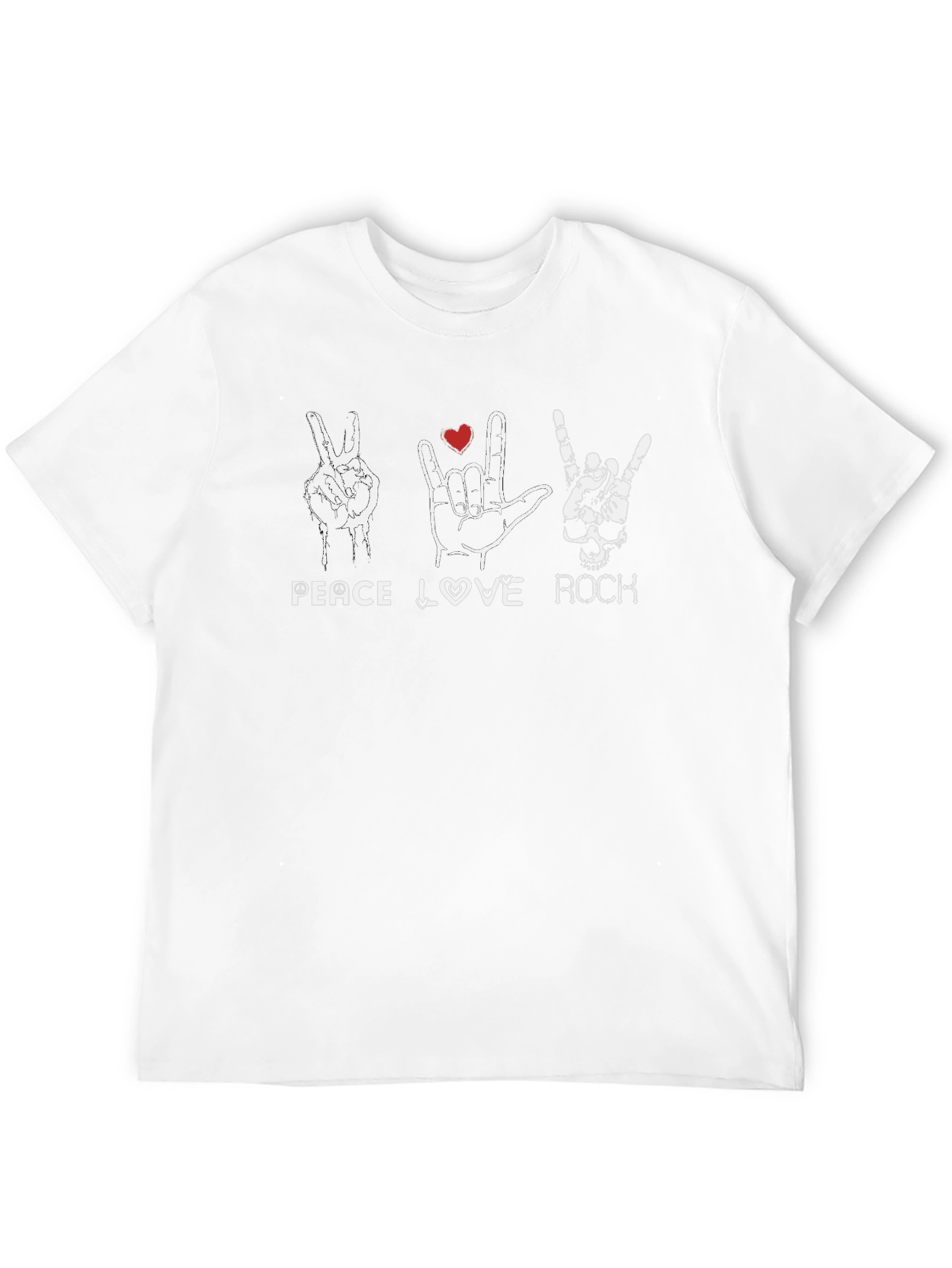 Peace Love Rock Graphic Tee - Black