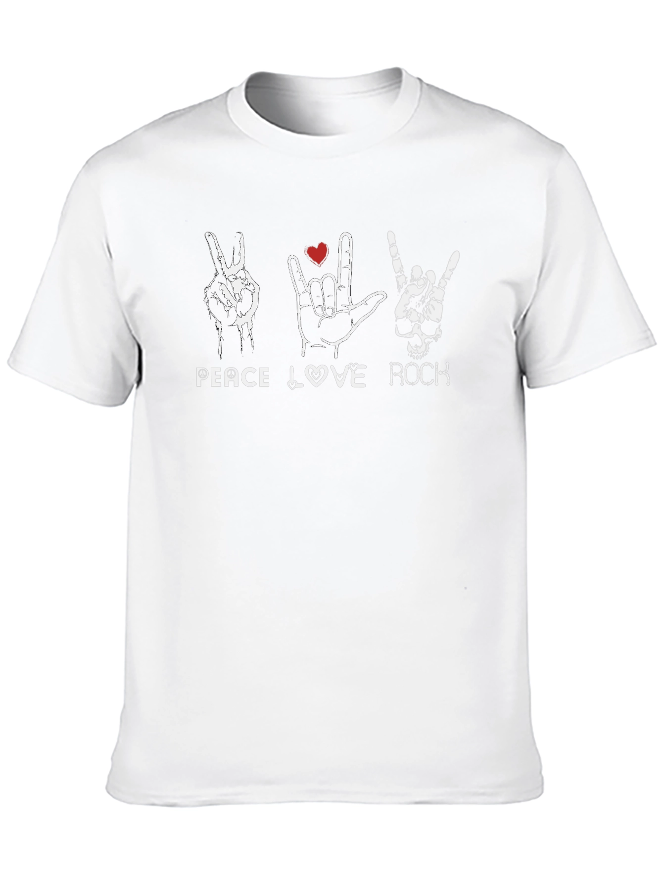 Peace Love Rock Graphic Tee - Black