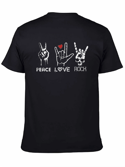 Peace Love Rock Graphic Tee - Black