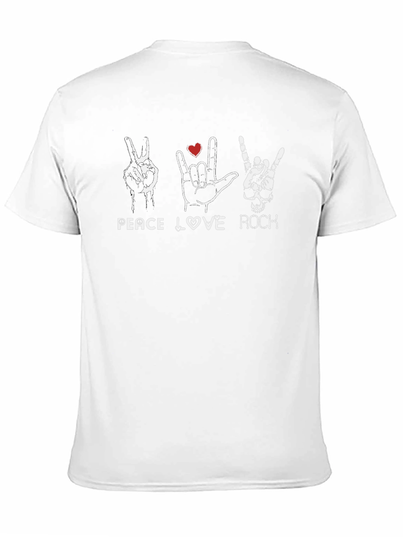 Peace Love Rock Graphic Tee - Black