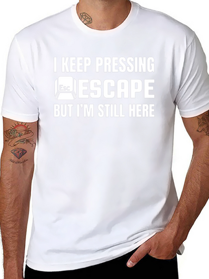 I Keep Pressing Escape Mens Black T-Shirt