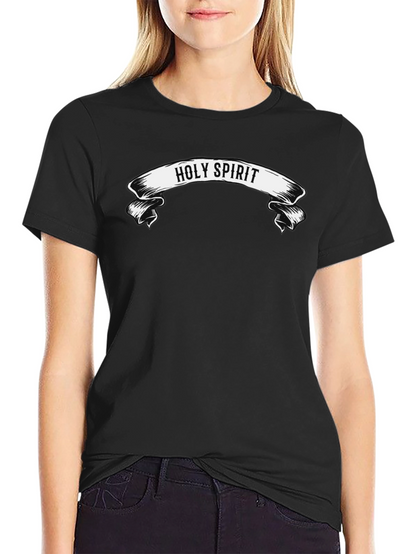 Holy Spirit Graphic Print Black T-Shirt