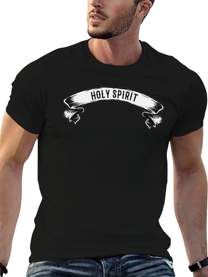 Holy Spirit Graphic Print Black T-Shirt