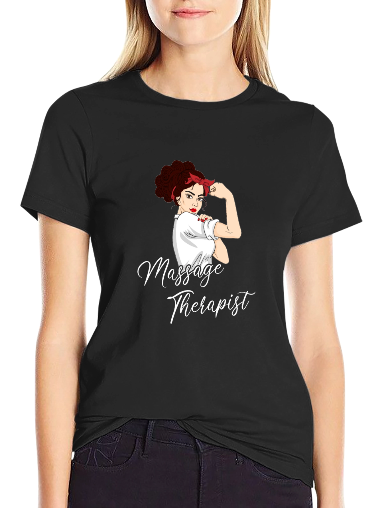 Massage Therapist Black Graphic T-Shirt