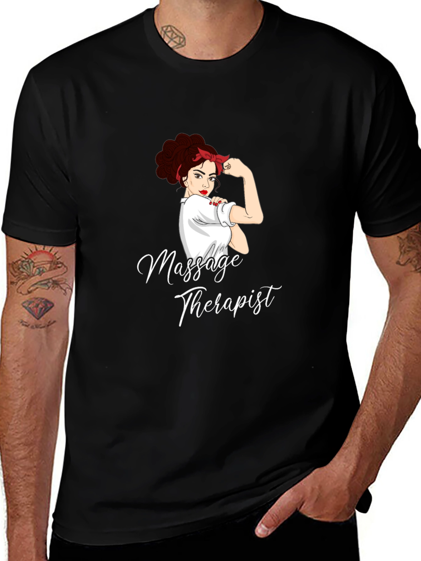 Massage Therapist Black Graphic T-Shirt