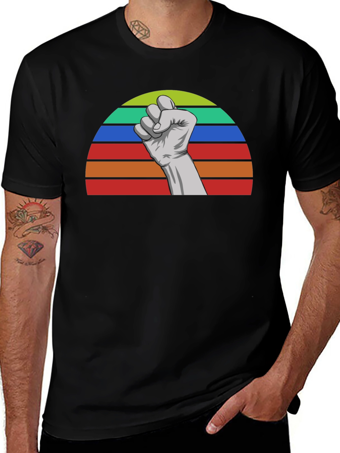 Retro Fist Graphic Tee - Empower Your Style!
