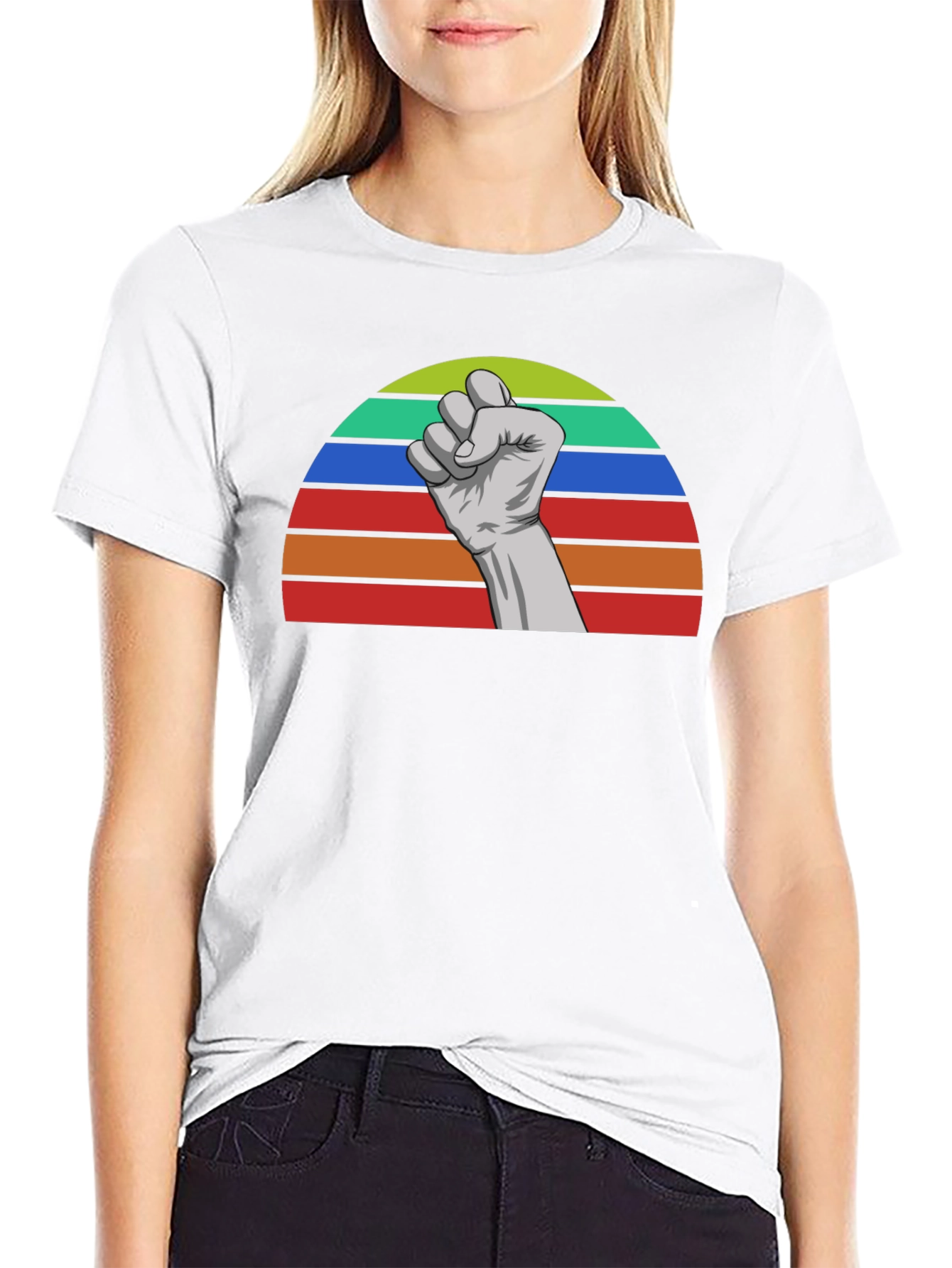Retro Fist Graphic Tee - Empower Your Style!