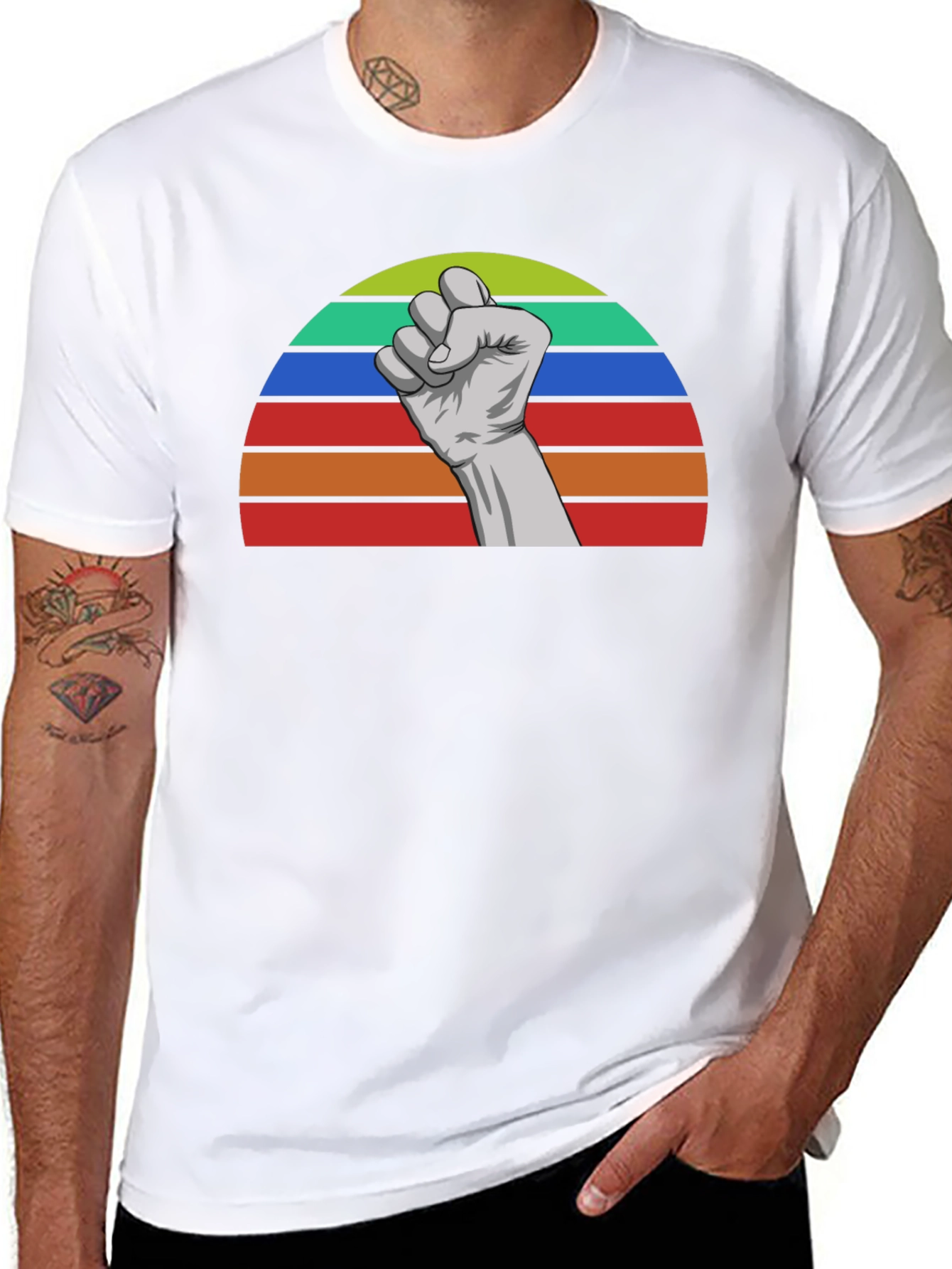 Retro Fist Graphic Tee - Empower Your Style!