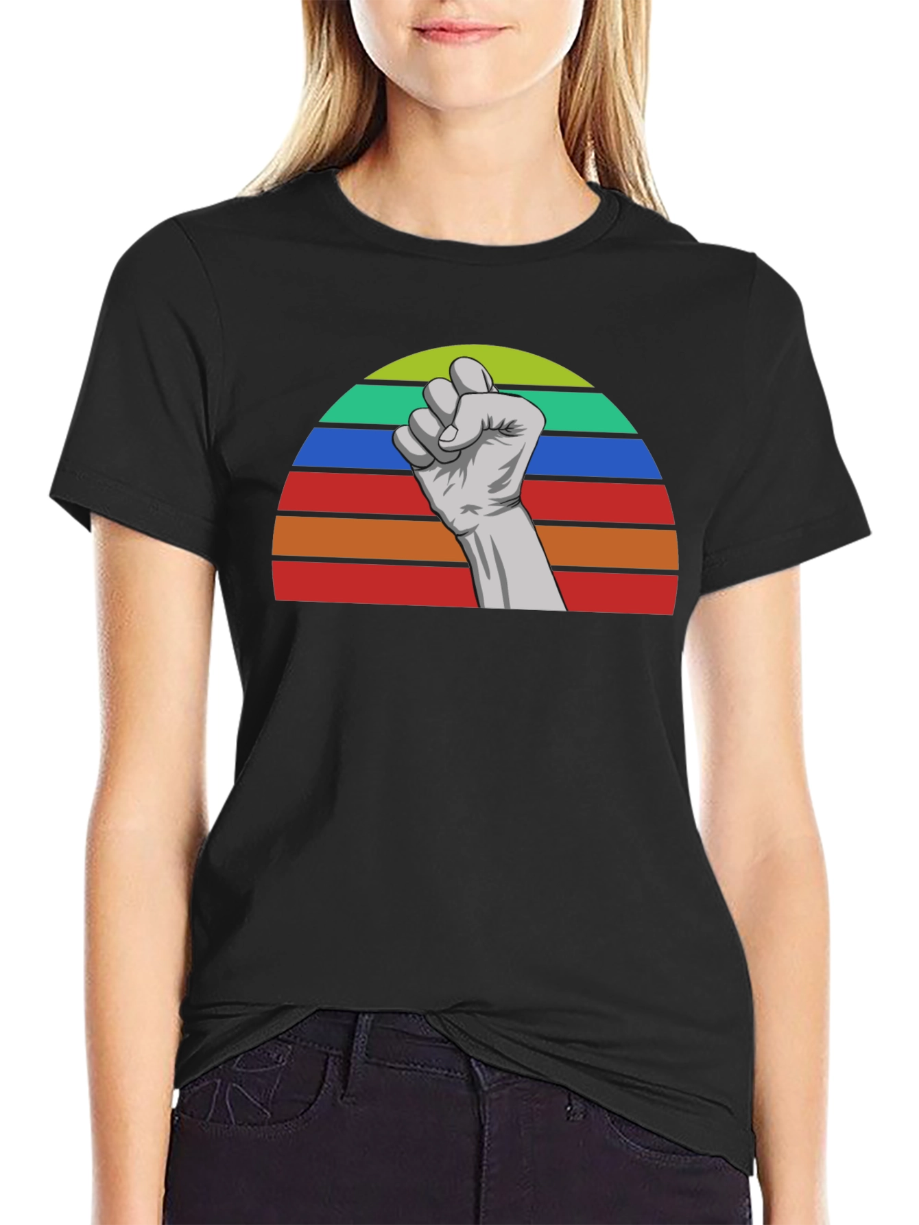 Retro Fist Graphic Tee - Empower Your Style!