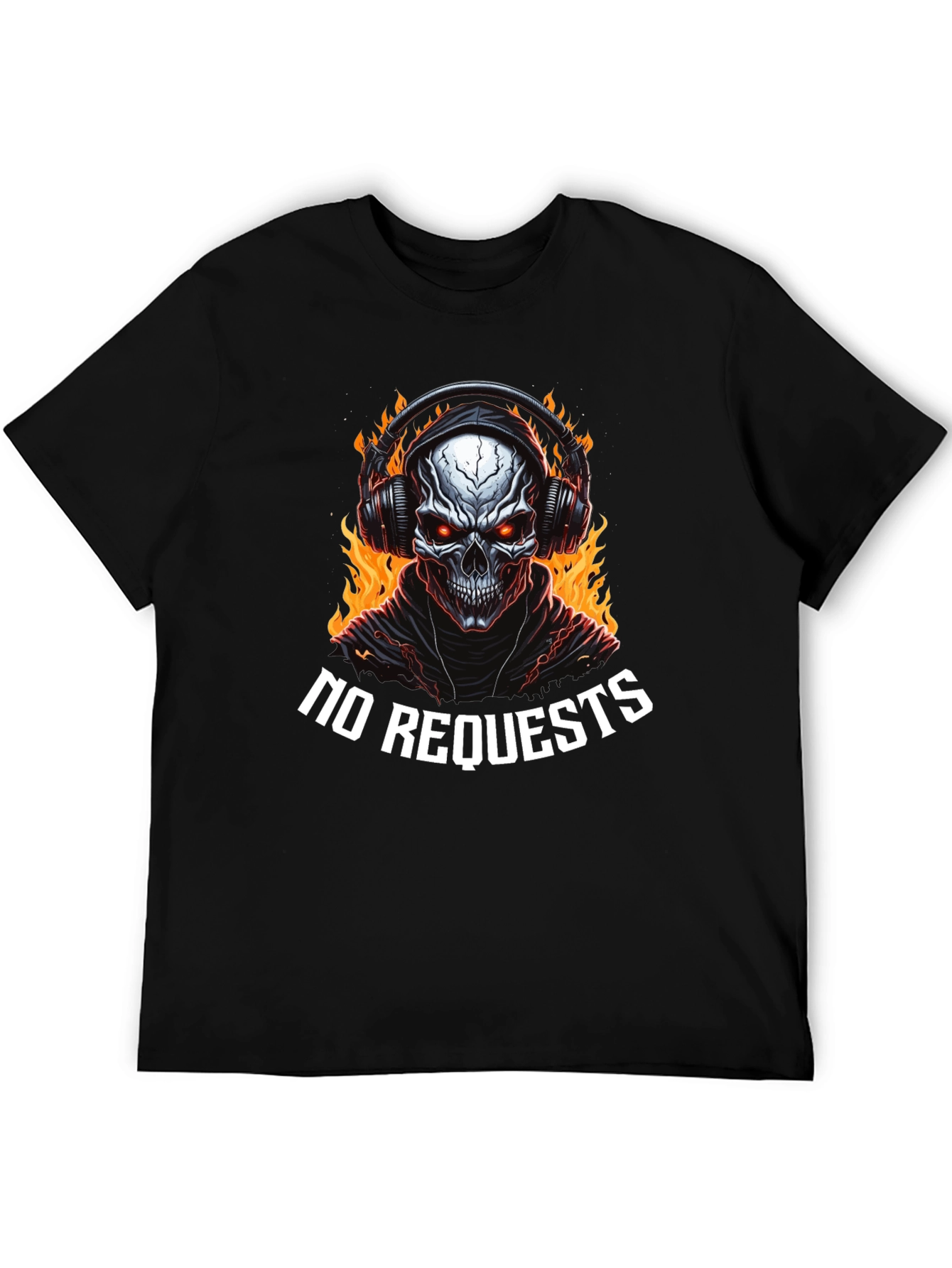 Fiery Skull Graphic Tee - No Requests
