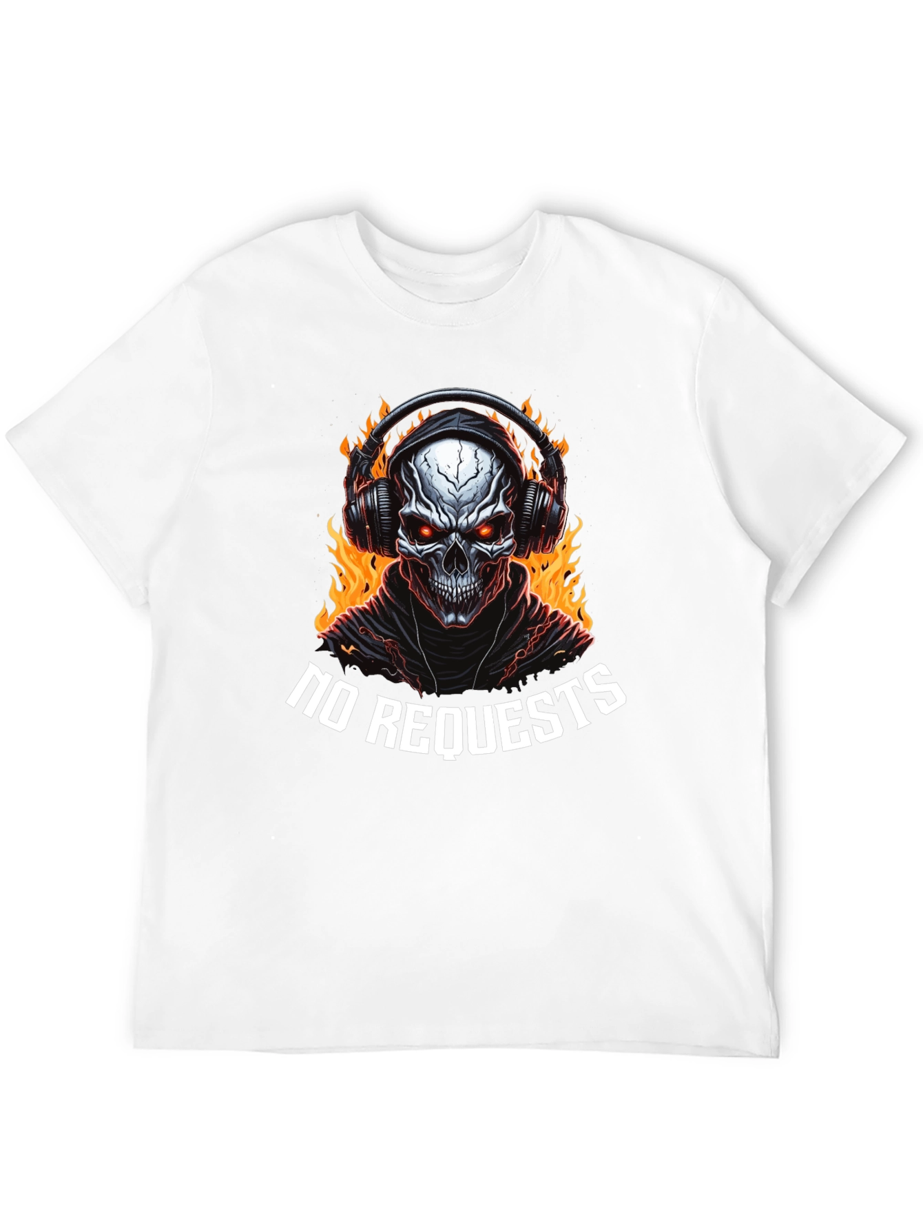 Fiery Skull Graphic Tee - No Requests