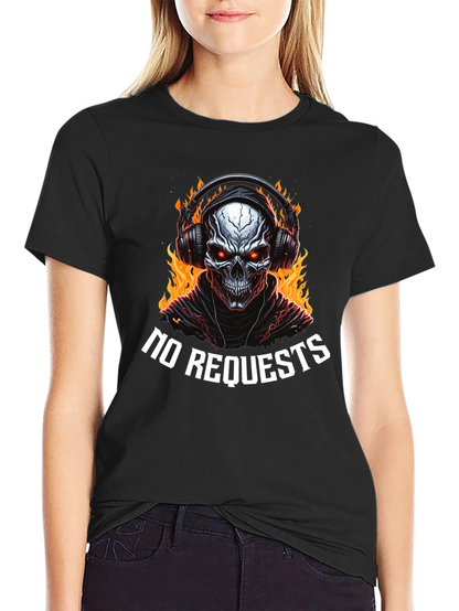 Fiery Skull Graphic Tee - No Requests