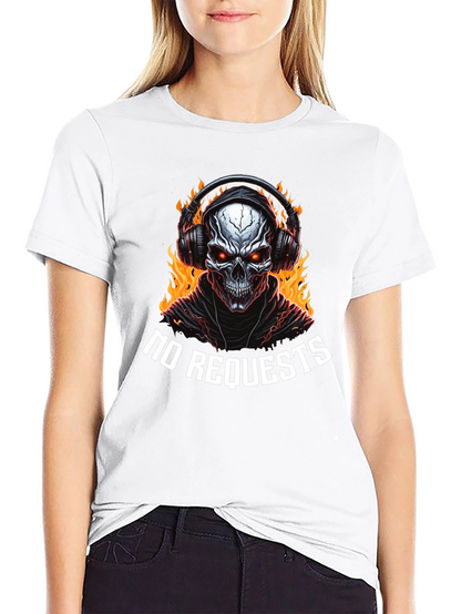 Fiery Skull Graphic Tee - No Requests