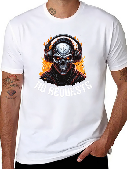 Fiery Skull Graphic Tee - No Requests