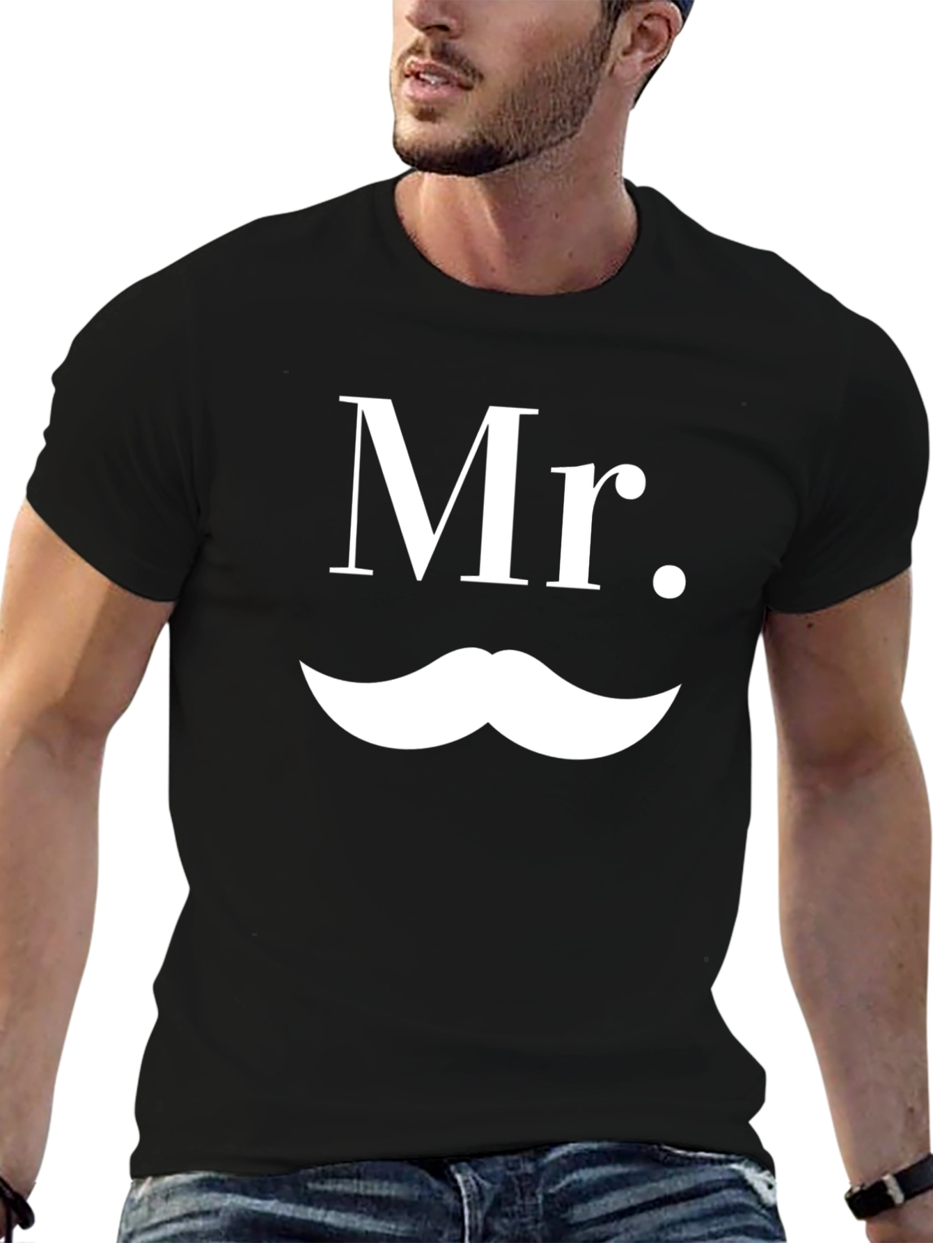 Mr. Mustache Graphic Tee - Trendy Casual Style