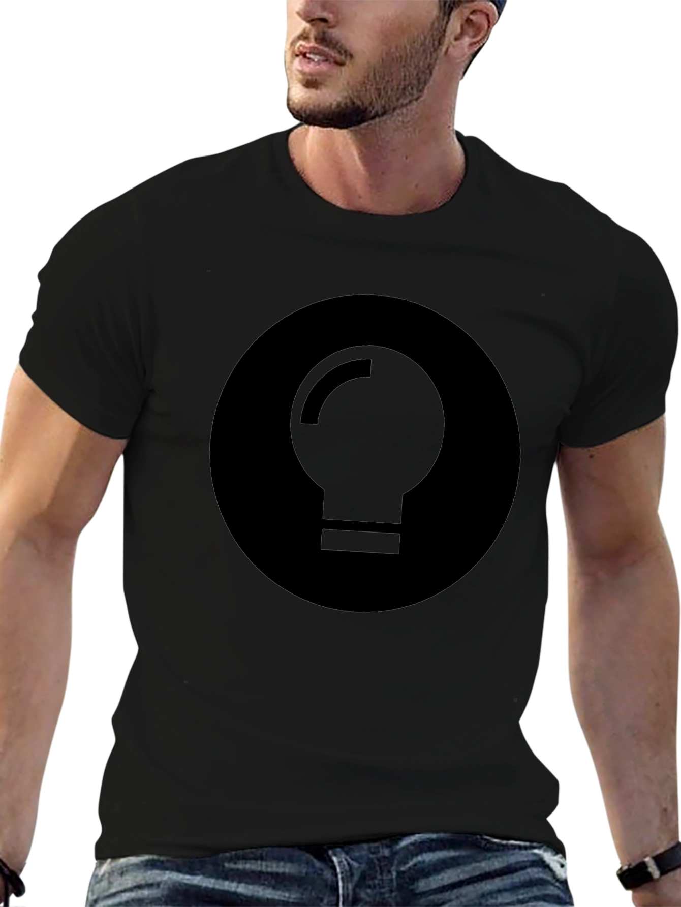 Minimalist Black Light Bulb Graphic Tee